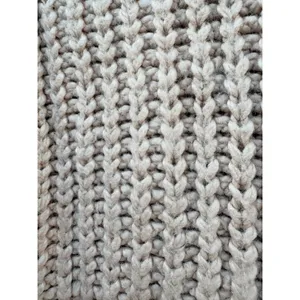 H M‎ Chunky Knit Turtleneck Sweater Beige Cropped Cozy Pullover Size S thumbnail 2