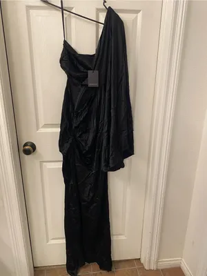 Michael Costello X Revolve Kamaria Gown Black One-Shoulder Cutout Maxi Dress thumbnail 13