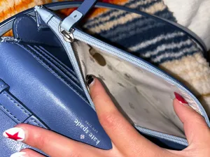 Kate Spade Purse Crossbody Blue Leather thumbnail 5