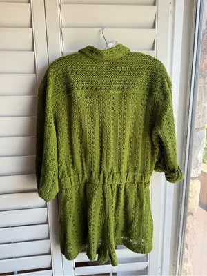 Free People Olive Green Knit Romper with Button Front sz S thumbnail 5