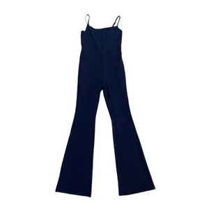 Wilfred Free Divinity Kick Flare Jumpsuit S Navy Blue Spaghetti Strap Athleisure thumbnail 3