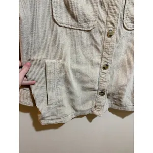 Aerie Size L Corduroy Shacket Shirt Jacket Cream Button Down Front thumbnail 5