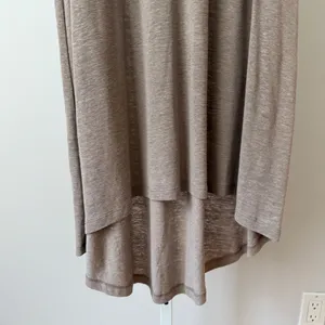 REVIR Linen Relaxed Boho Beachy Slouchy High Low Racerback Tank Dress S/M Taupe thumbnail 5