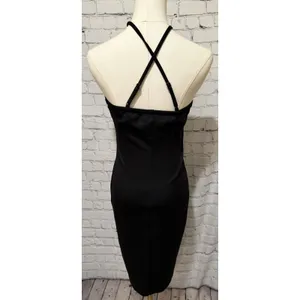 Venus elegant black bodycon halter midi dress Size XS thumbnail 4