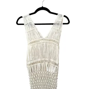 ANTHROPOLOGIE Crochet‎ Fringe Beaded Tunic NWT One Size thumbnail 7