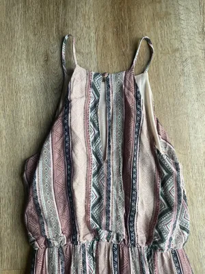 THML Pink Geo Print Midi/Halter Dress Size Small Adjustable Straps boho cottage thumbnail 4