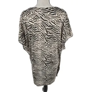 Women’s H&M Zebra Print Tunic Top Beige Black Size Medium thumbnail 2
