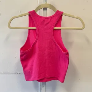 Barbie Forever 21 Hot Pink Ribbed Crop Tank Top Racerback Logo Small Streetwear thumbnail 2