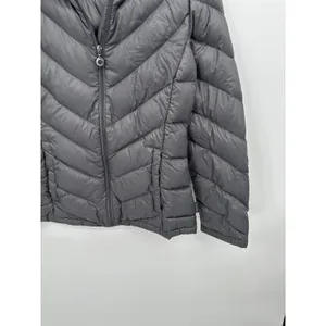 Calvin Klein Womens Packable Lightweight‎ Down Puffer Jacket Gray Small AX2 thumbnail 4