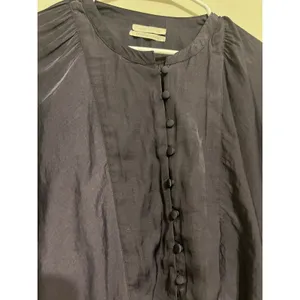 Urban Outfitters Pintucked Cropped Batwing Dleeve Blouse in Eggplant Purple M thumbnail 3