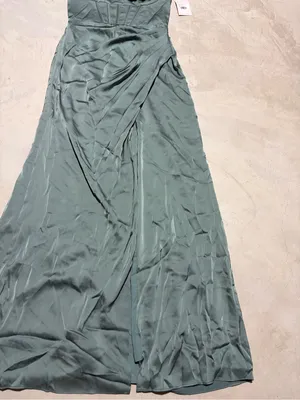 Birdy Grey NWT Carrie matte sea glass Strapless Evening Gown bridesmaid dress S thumbnail 4