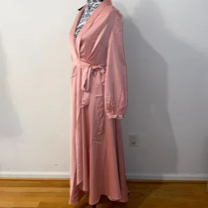 NWT! Nasty Gal Satin Long Sleeve Maxi Wrap Dress Size 6 thumbnail 7