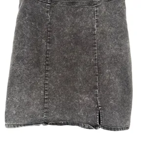 No Boundaries Black Denim Square Neck Pinafore Mini Dress Small Distressed‎ Grunge Goth Y2K thumbnail 8