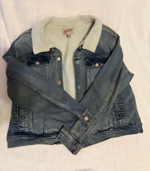 Arizona Jeans Light Blue Denim Jacket with White Sherpa thumbnail 1