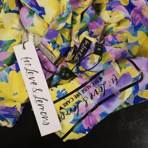 💕FOR LOVE AND LEMONS Daffodil One-Piece Swimsuit Sunny Neon Floral Print S NWT thumbnail 16