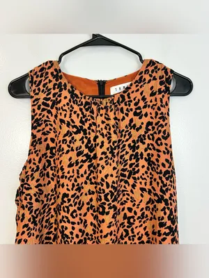 THML Leopard Animal Print Sleeveless Shift Mini Dress Size Small thumbnail 2