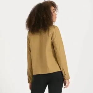 Vuori Ripstop Khaki Light Button Up Utility Collared Jacket Small thumbnail 2