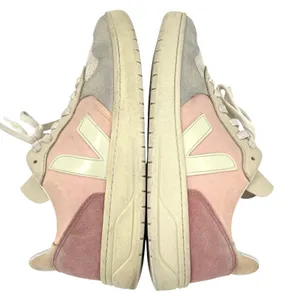 Veja V-10 Multico Colorblock Sneaker Suede Leather Pastel Pink Blue Cream Size 8 thumbnail 3