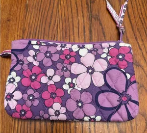 Vera Bradley Petal Power Purple Small Cosmetic Bag - Used - Very Rare thumbnail 1