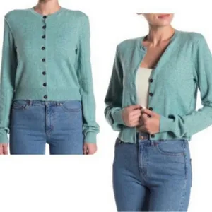 Free People Always With Me Cardigan in Teal thumbnail 2