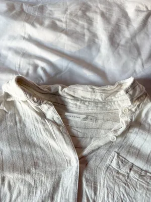Altar’d State White Button Down Frayed Hem Blouse Size Small thumbnail 3