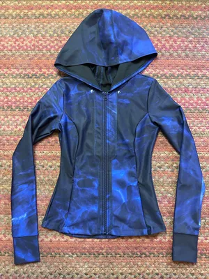 GHOST FLOWER WATER Navy & BLACK HOODED ACTIVE Jacket Blue thumbnail 1