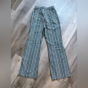 Urban Outfitters High Rise Flare Pants Blue Green Stripe 0 thumbnail 4