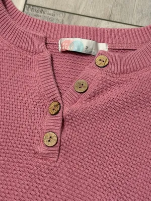 Free People Beach Hailee Coastal Grandma Cotton Knit Henley Sweater xs thumbnail 6