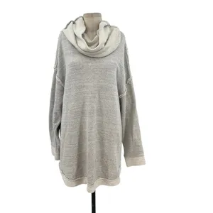 Free People Beach Gray Cowl Neck Split Back Oversized Sweatshirt Size Medium‎ thumbnail 3