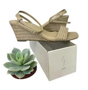 Joie Women's 8.5 Square Toe Wedge Block Heel Sandals thumbnail 1
