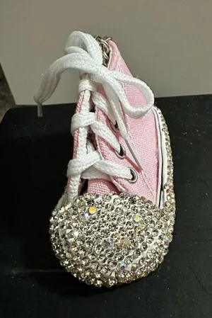 Rhinestone Light Pink Sneaker Keychain thumbnail 1