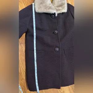 Vintage Women’s mid century modern Wool Coat Real Fur Redman Brothers Forstmann thumbnail 10