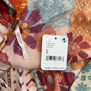 NWT Free People Tied To You Print Surplice Tank in Tropical Combo‎ Boho Summer thumbnail 5