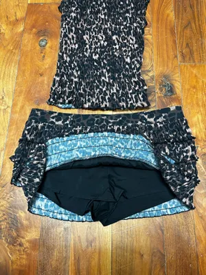 Lioness Match Point Mini Skort and Uno Tie Top Set in Leopard S / M thumbnail 6