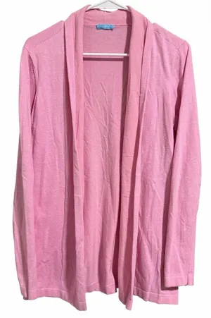 J McLaughlin Cardigan‎ Sweater Open Front Cotton Blend Pink Women's Medium thumbnail 1