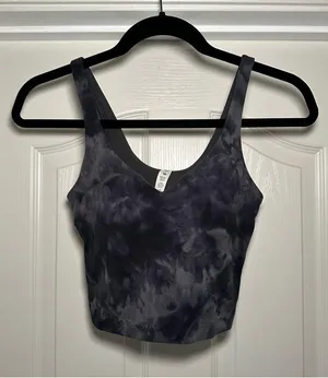 Lululemon Cropped Align Tank in Diamond Dye Black/Blue Size 2 thumbnail 2