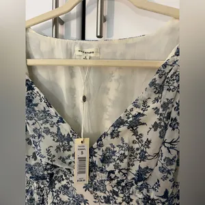 Toile floral blue and white dress thumbnail 3