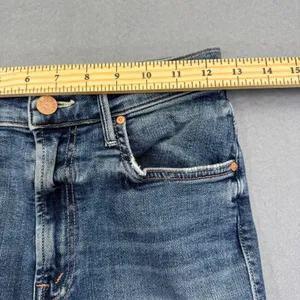 MOTHER The Insider Crop‎ Step Chew Jeans Dancing On Coals Blue Distressed 26 thumbnail 8