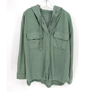 American Eagle Oversized Shacket Women Large Green Gorpcore Coastal Boho Earthy thumbnail 3