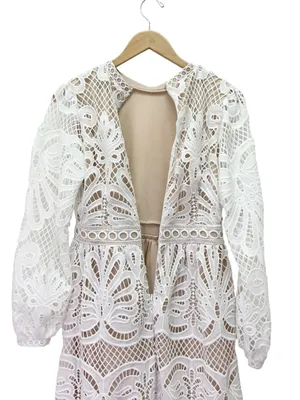 NWT Baltic Born Eldora Lace Midi Dress M Off White Long Sleeve Bridal Wedding thumbnail 7