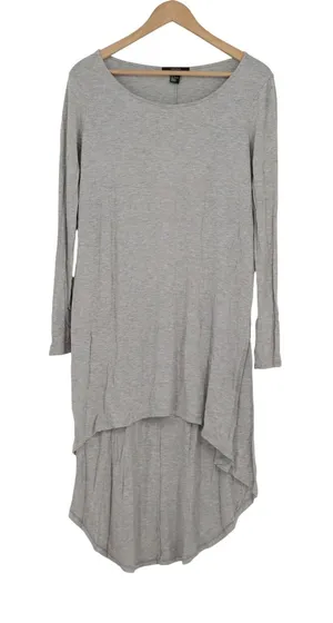 Forever 21 Womens Large Heather Grey Long Sleeve High Low Tunic Dress thumbnail 1