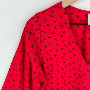 Vero Moda Novelty‎ Print Scissors Lightweight Chiffon V-Neck Top Hair Salon thumbnail 3