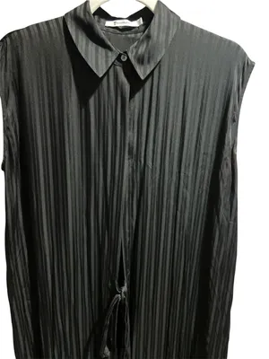 Alexander Wang Black Long Vest Duster silk and rayon size 4 thumbnail 3