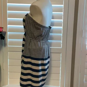 Derek Heart Blue and White Strapless Dress thumbnail 4