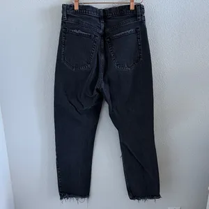 Abercrombie & Fitch The Dad High Rise Distressed Black Jeans 28 | 6S thumbnail 2