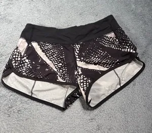 Lululemon speed up Black Patterned Running Shorts 6 thumbnail 1