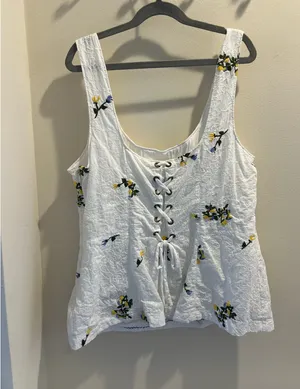 Anthropologie white top thumbnail 3