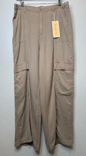 Risen Jeans Los Angeles The Carly Cargo Pants Taupe Wide Leg Size 3XL 90s Grunge thumbnail 1