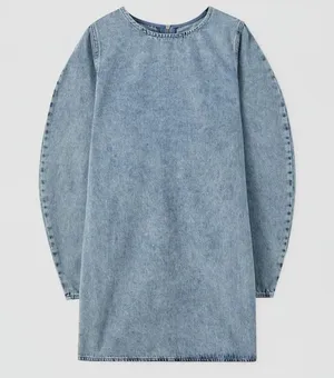 NWT Pull&Bear Denim Dress With Full Sleeves thumbnail 7
