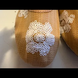 A New Day Carmel rattan sequin MaryJane Floral Flats size 6 thumbnail 4